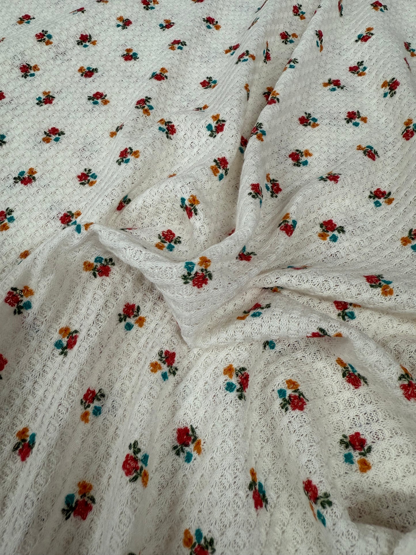Floral Waffle Knit