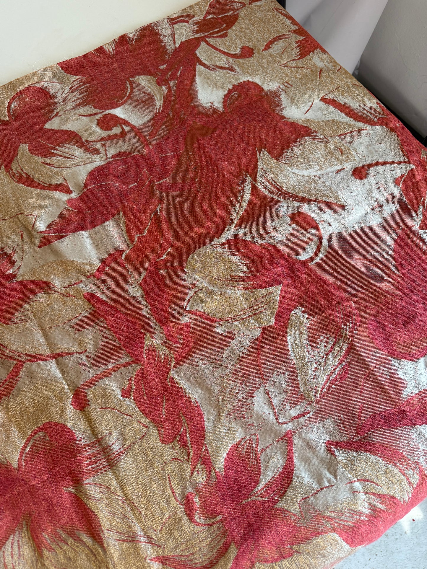 Metallic Floral Upholstery Fabric