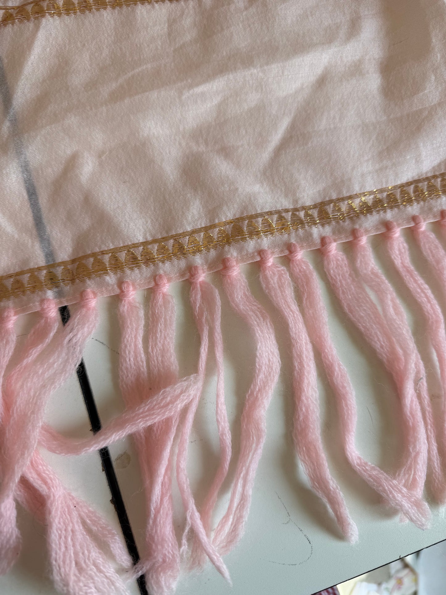 Pink and gold scarf