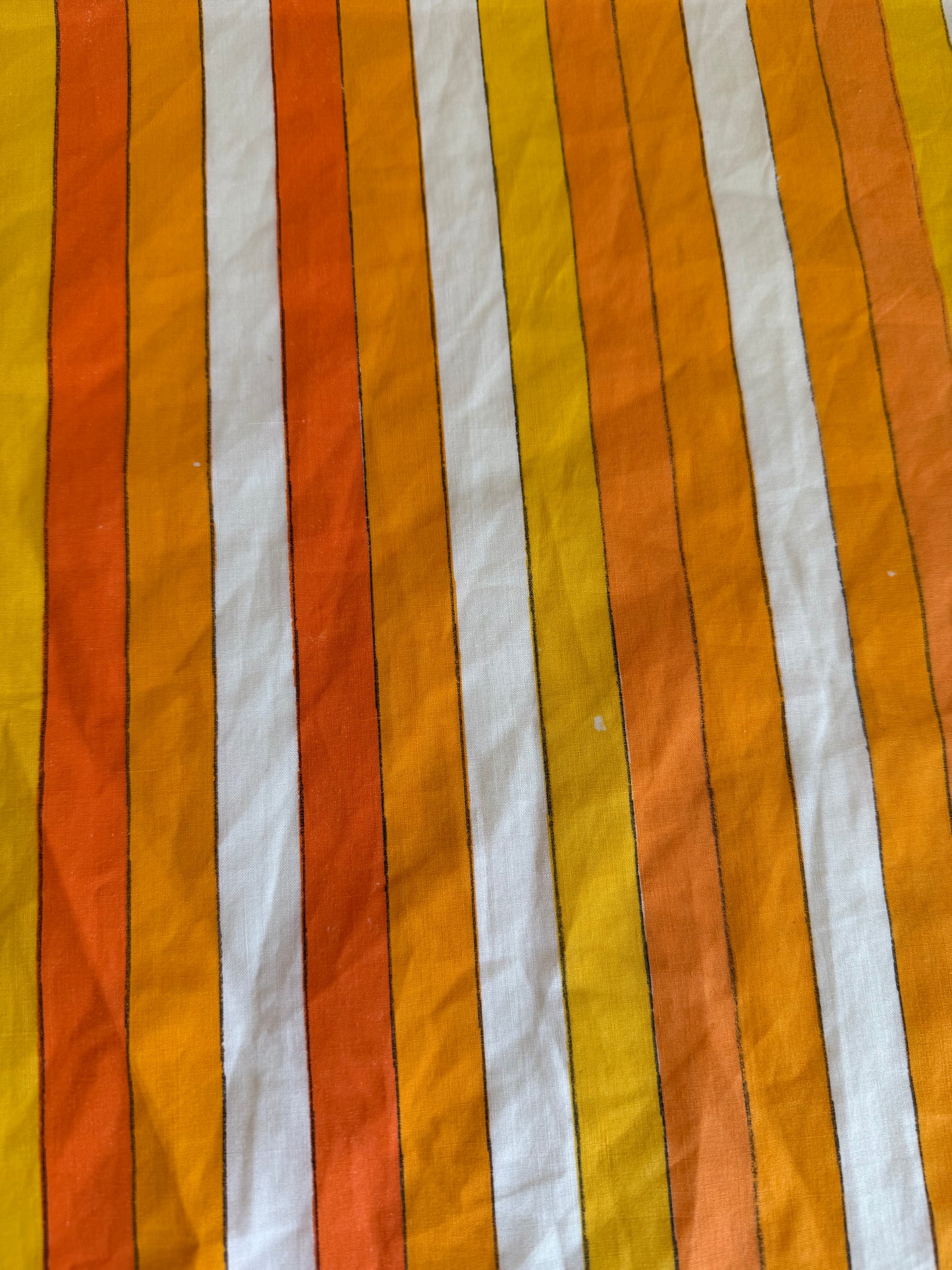 Vintage Orange Striped Sheet Piece