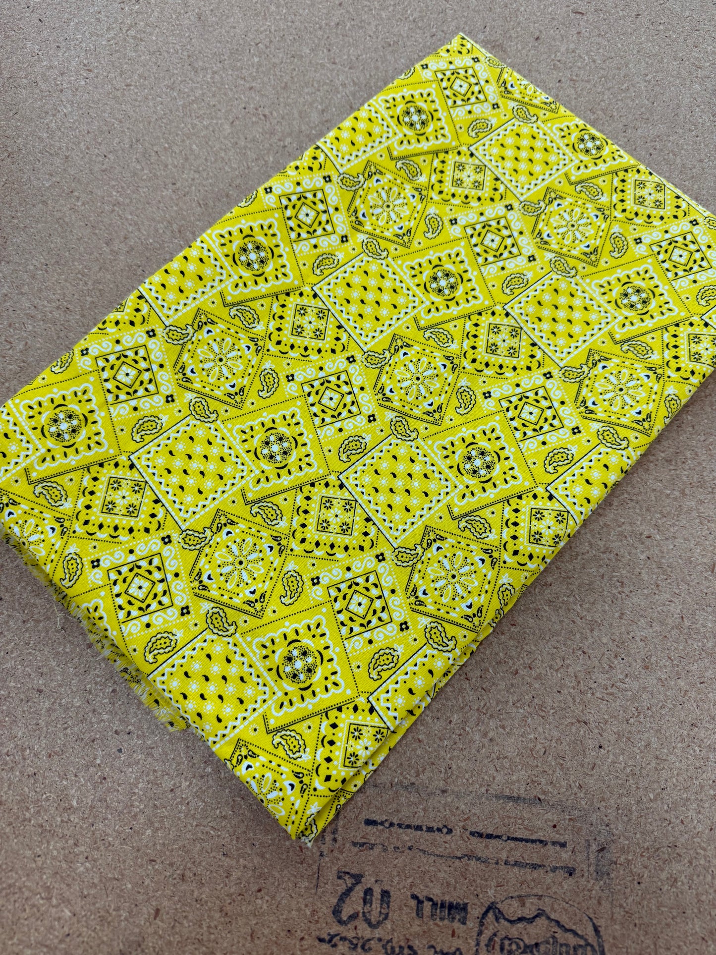 Yellow Bandana Print Cotton