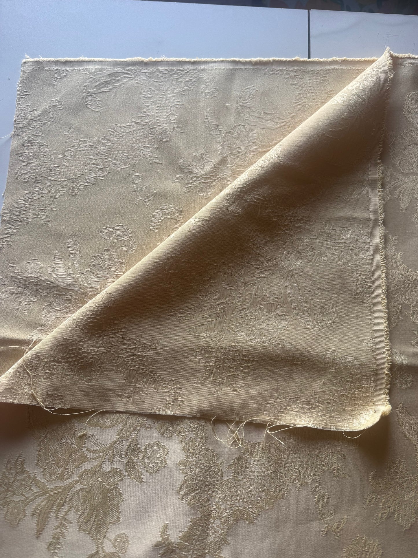 Vintage Butter Yellow Floral Brocade