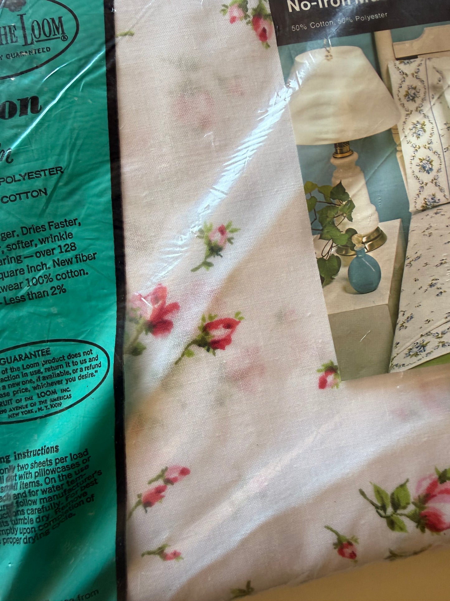 Vintage Fruit of the Loom Floral Flat Sheet