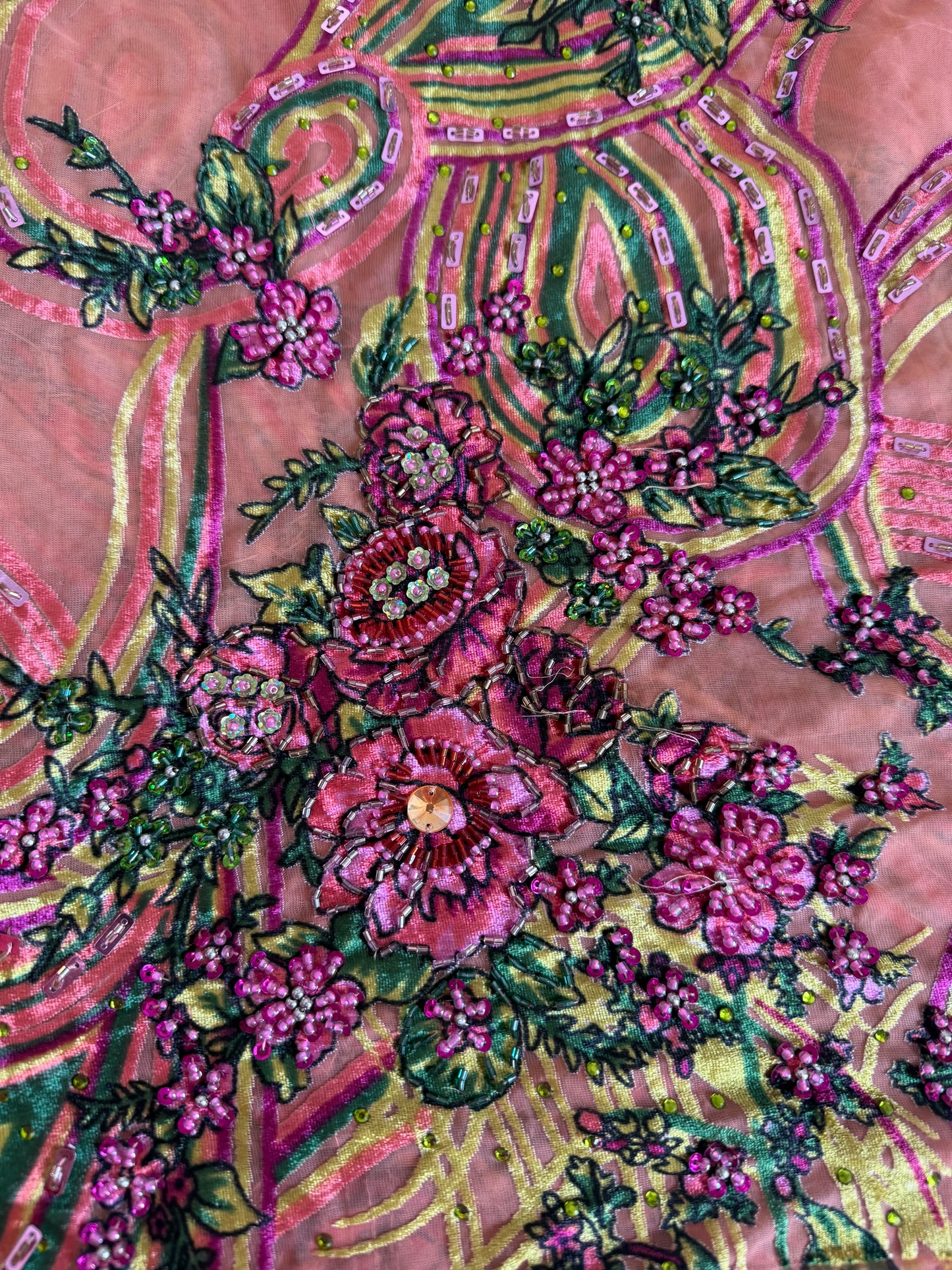Beaded Velvet Chiffon