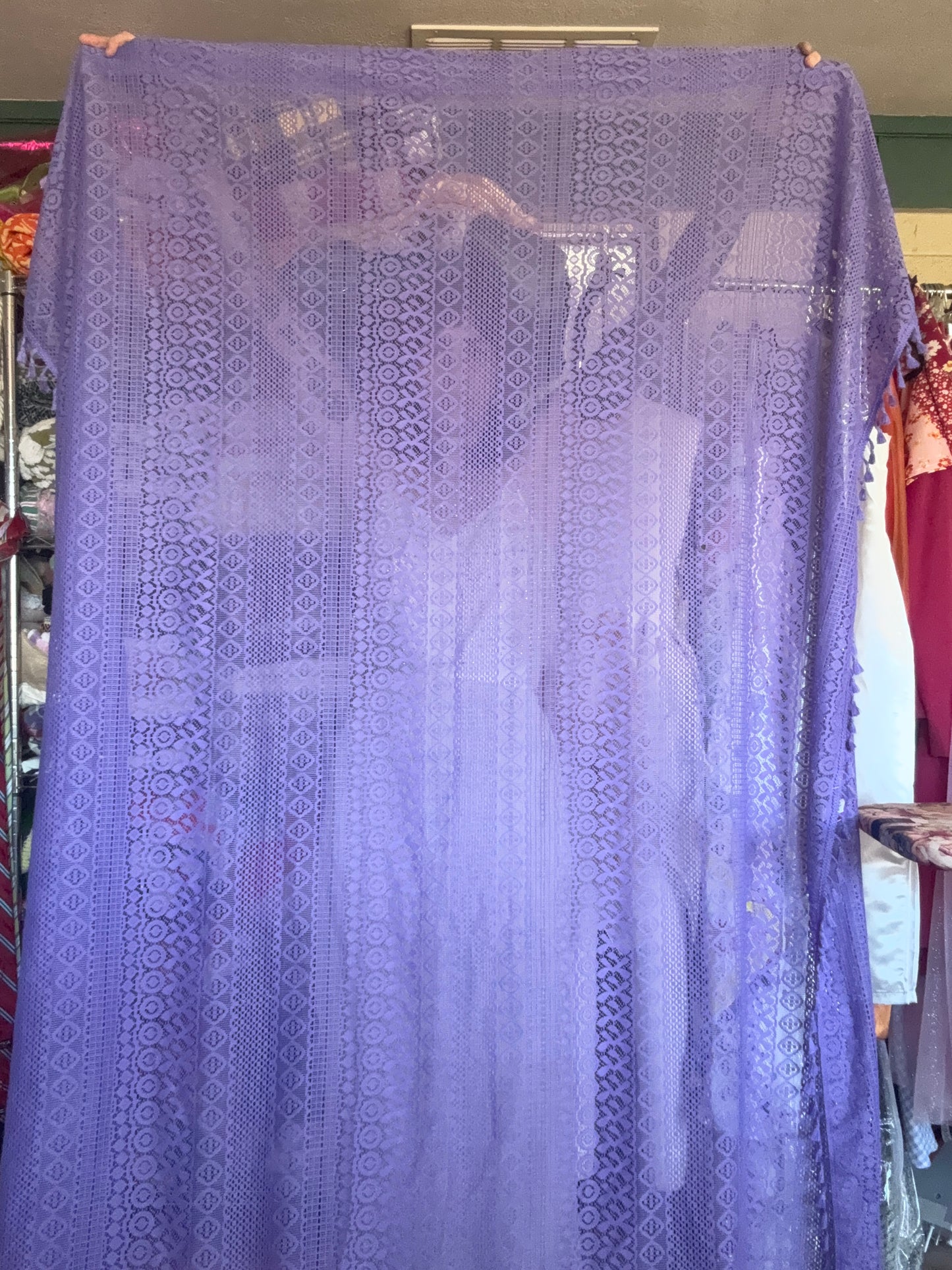 Purple Lace Curtain Panel