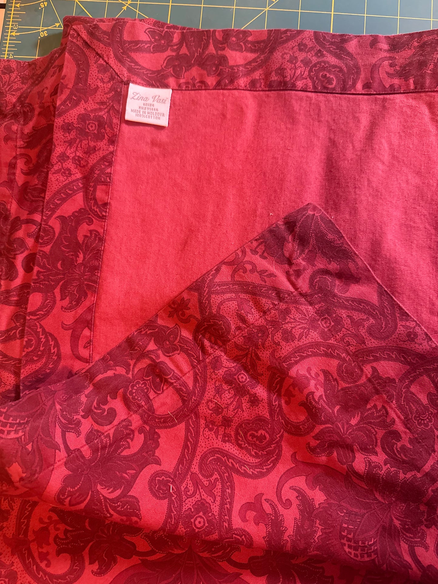 Wine Red Damask Tablecloth
