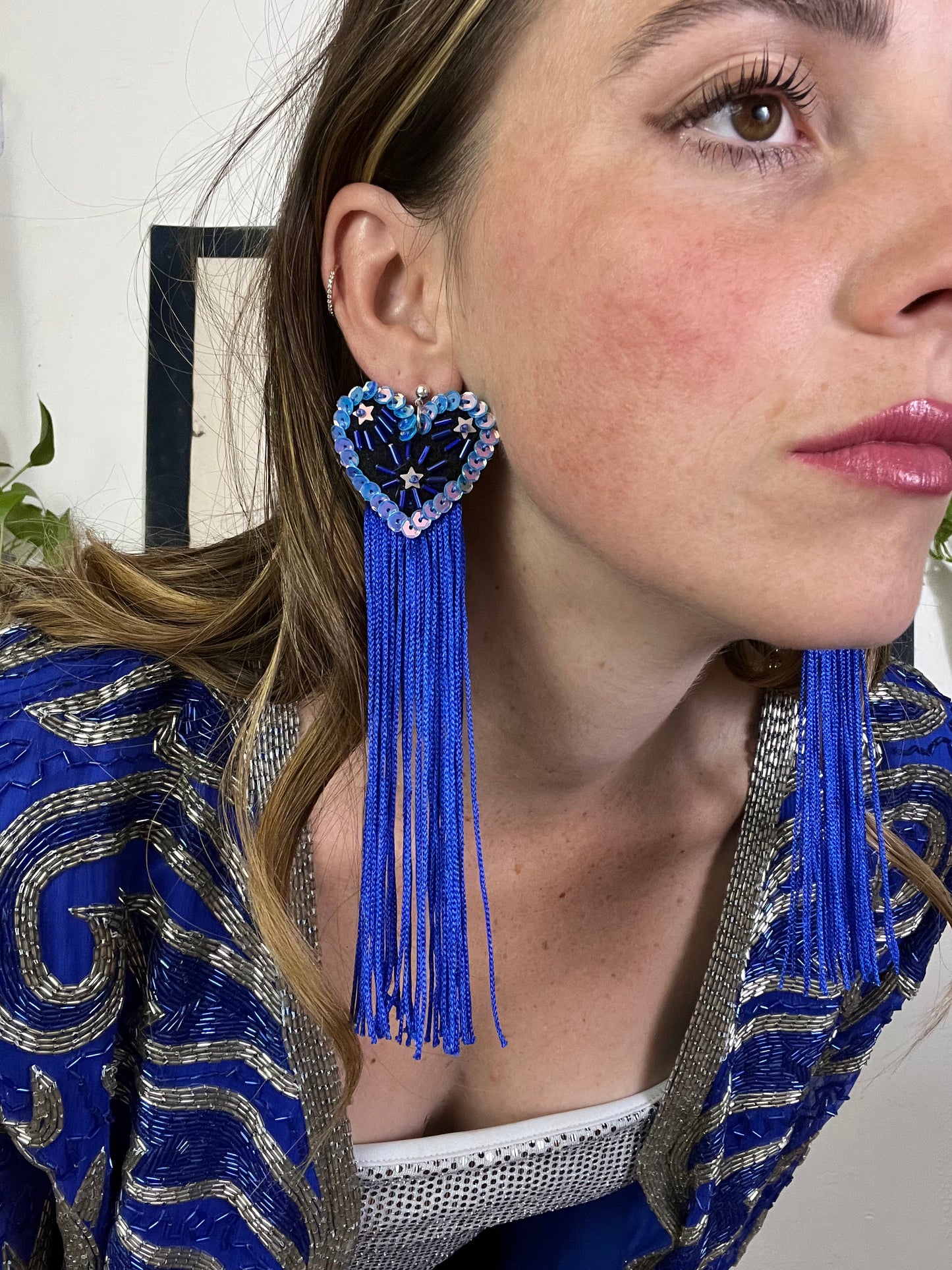 Fringe Heart Earrings