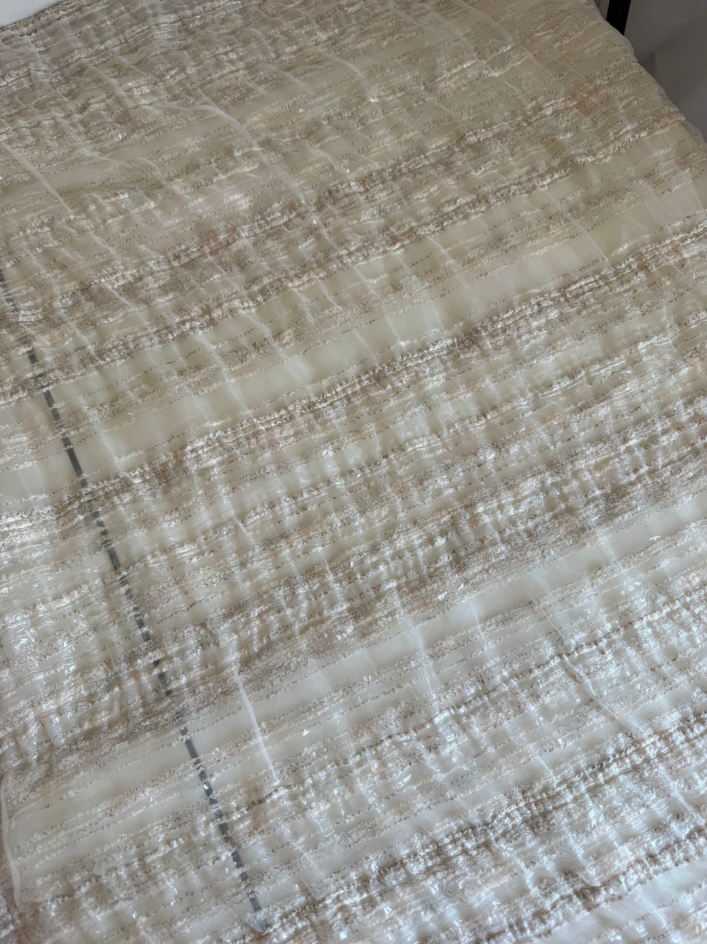 Cream Textured Curtain Panel