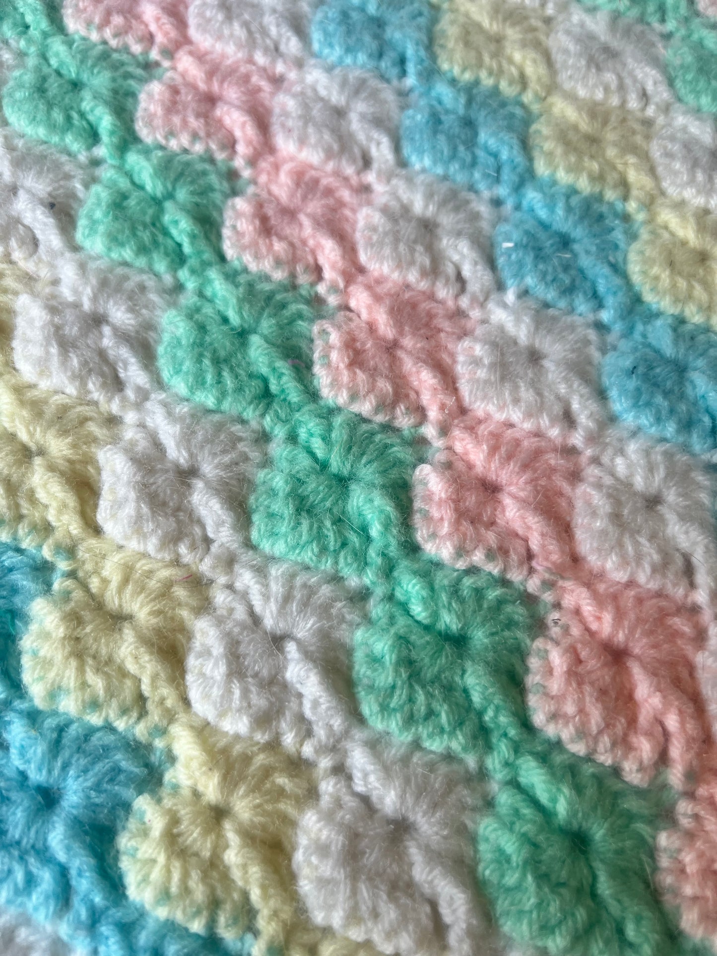 Vintage pastel crochet blanket