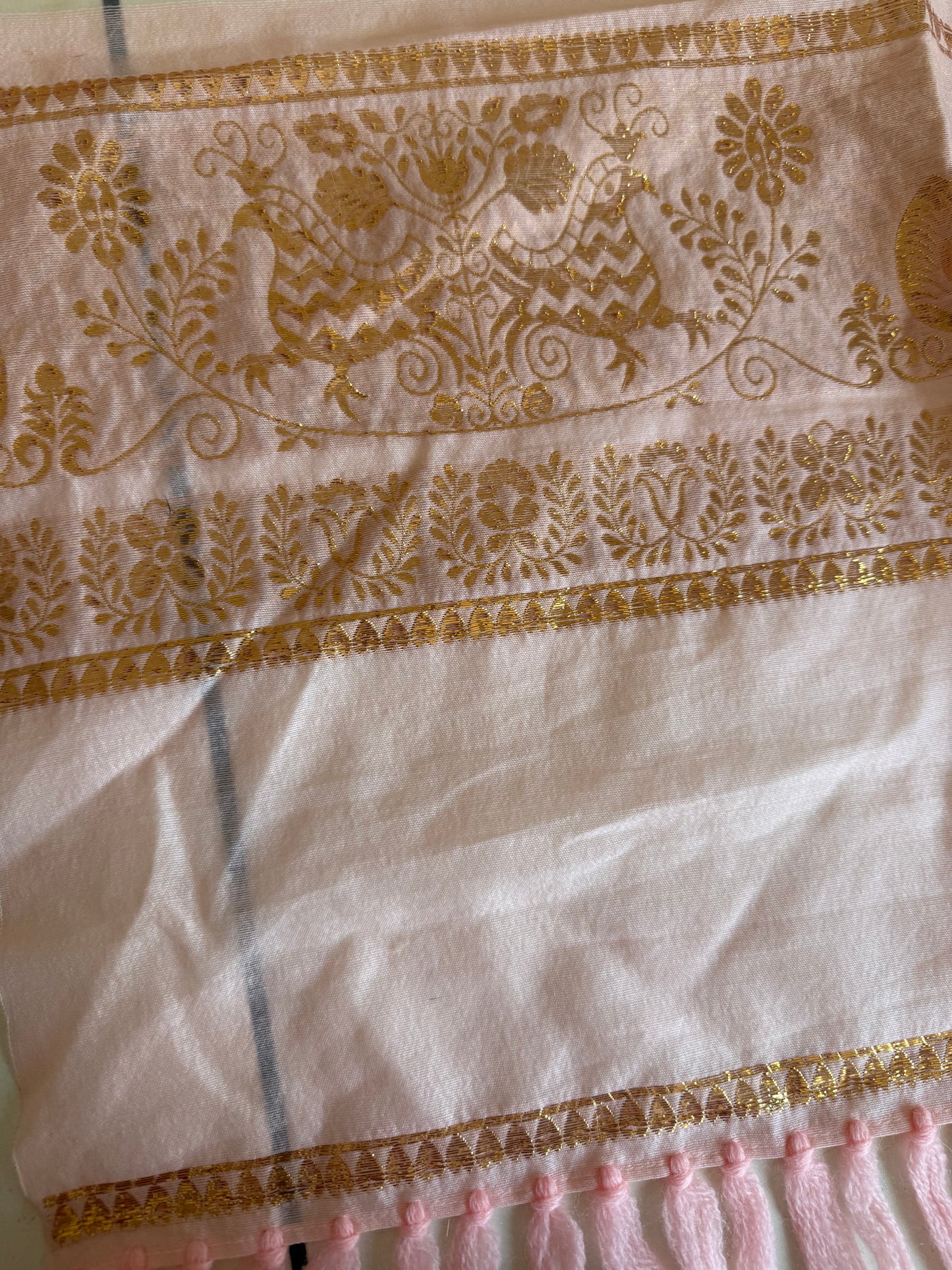 Pink and gold scarf