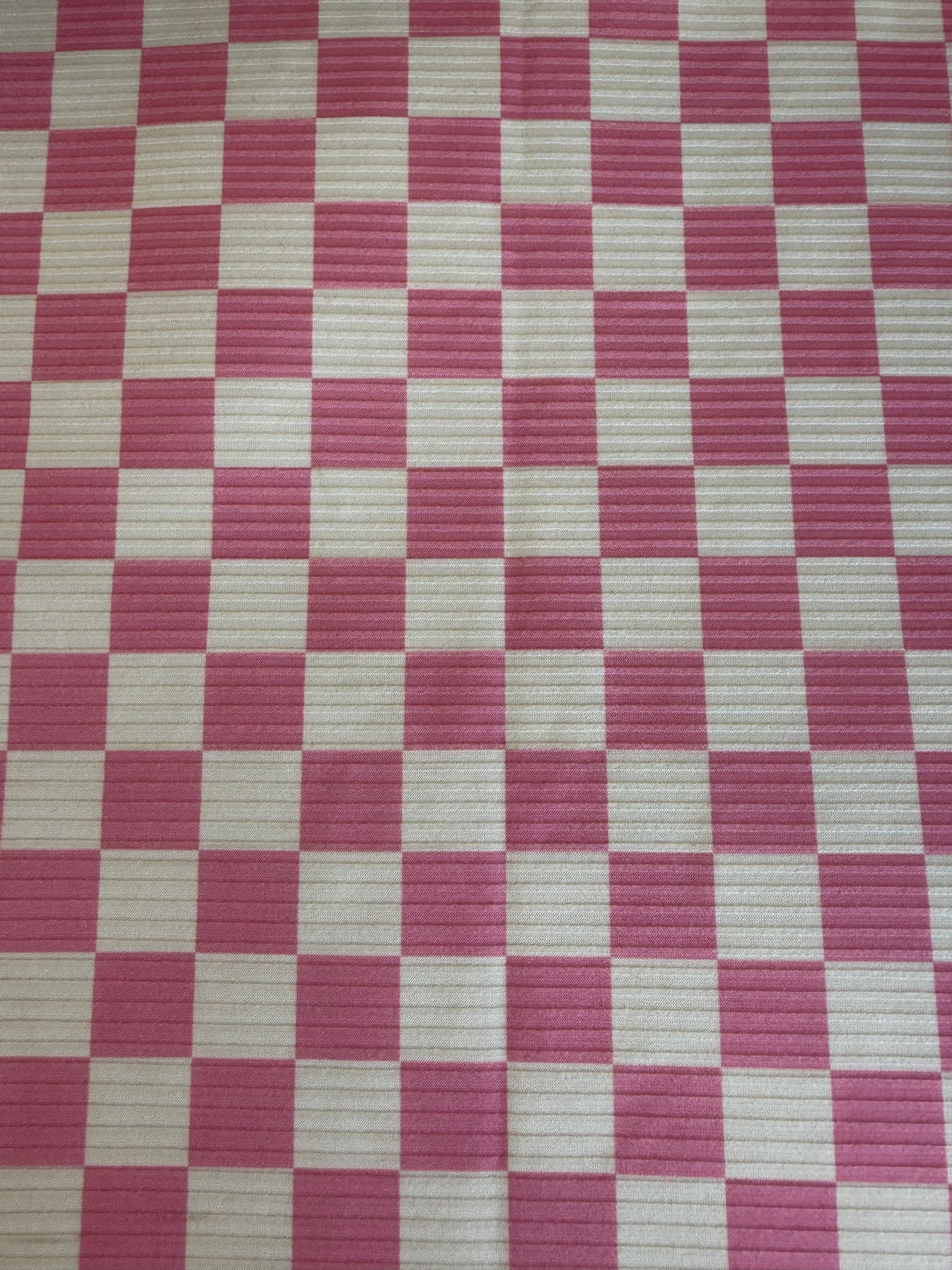 Pink Rib Knit Check
