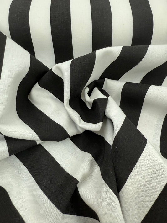 Black/White Striped Cotton