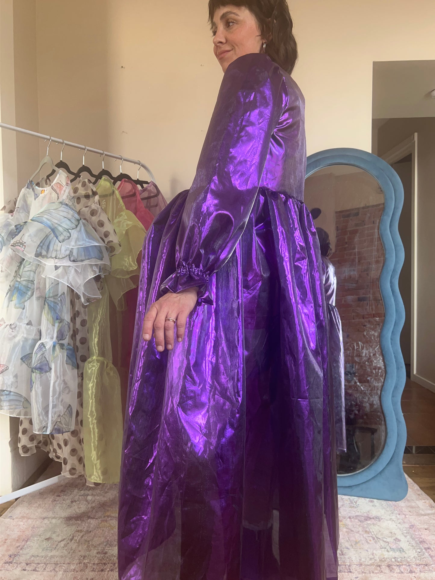 Metallic Purple Lamé Dress