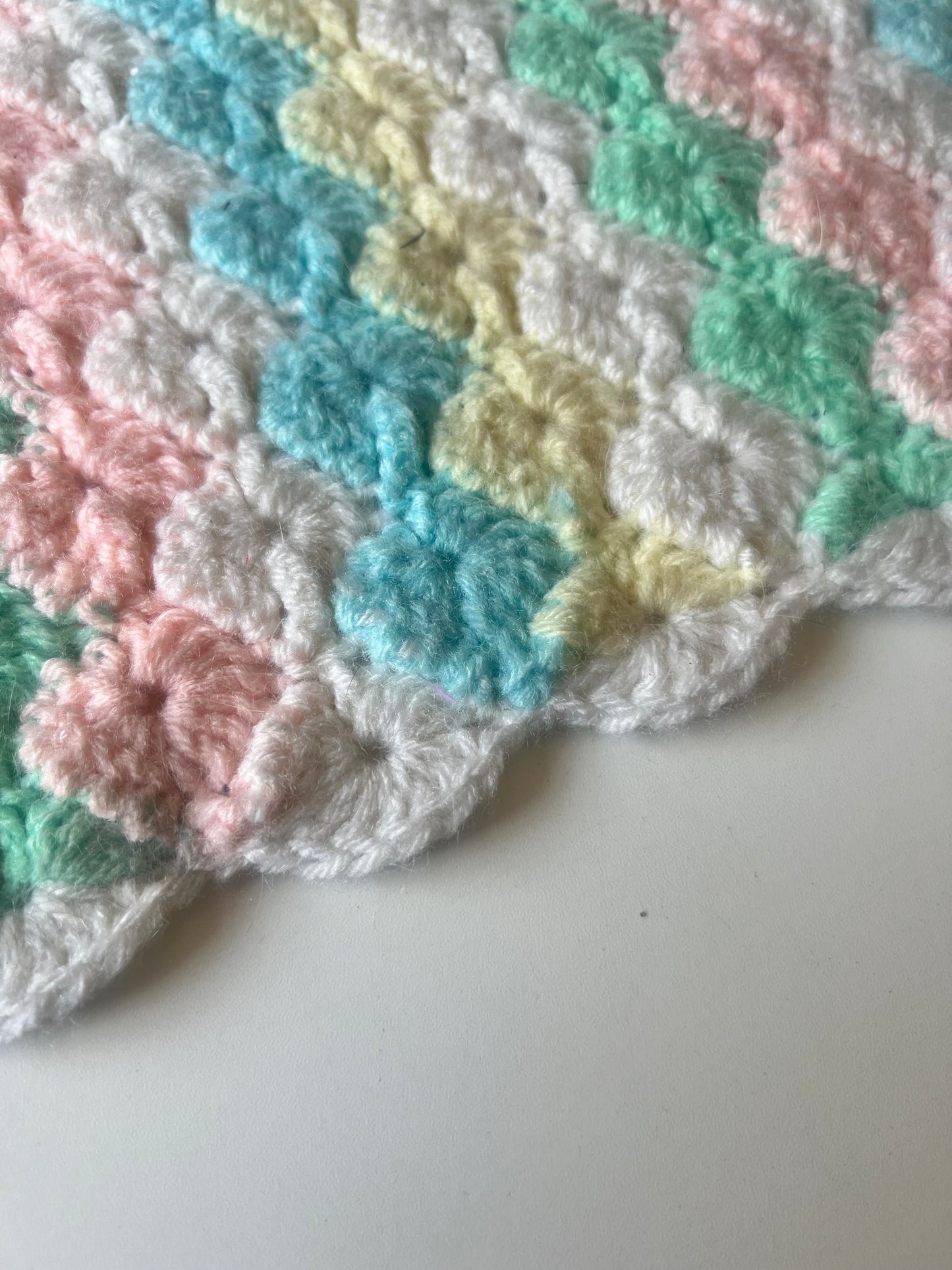 Vintage pastel crochet blanket