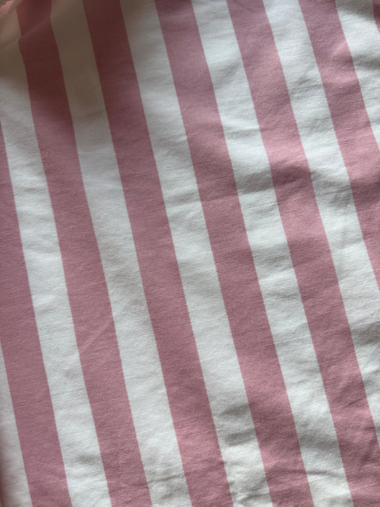 Pink/White Striped Bottom Sheet