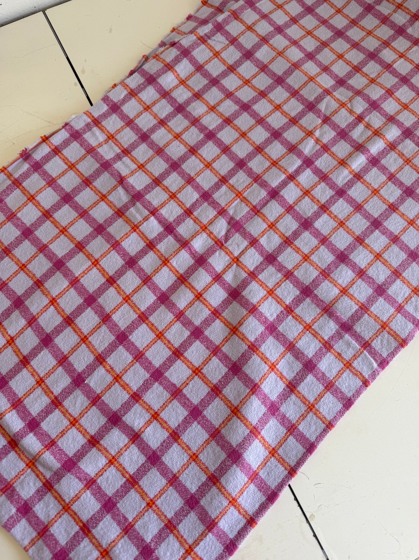 Lilac Plaid Cotton Twill