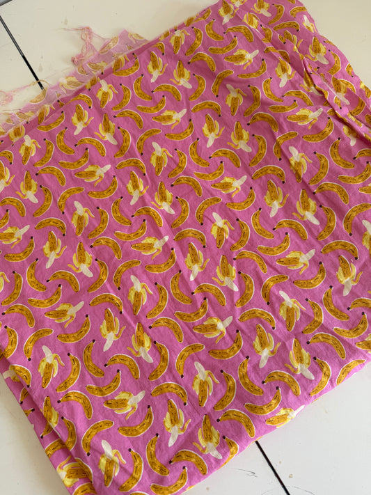 Pink Banana Print Cotton