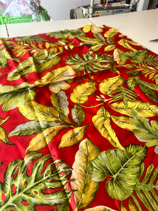 Tropical Leaf Print Cotton