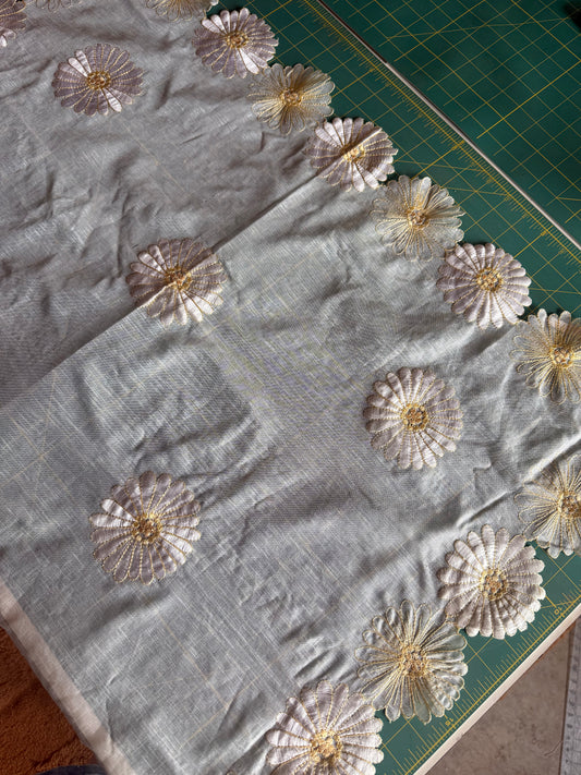 Sheer Floral Mini Tablecloth