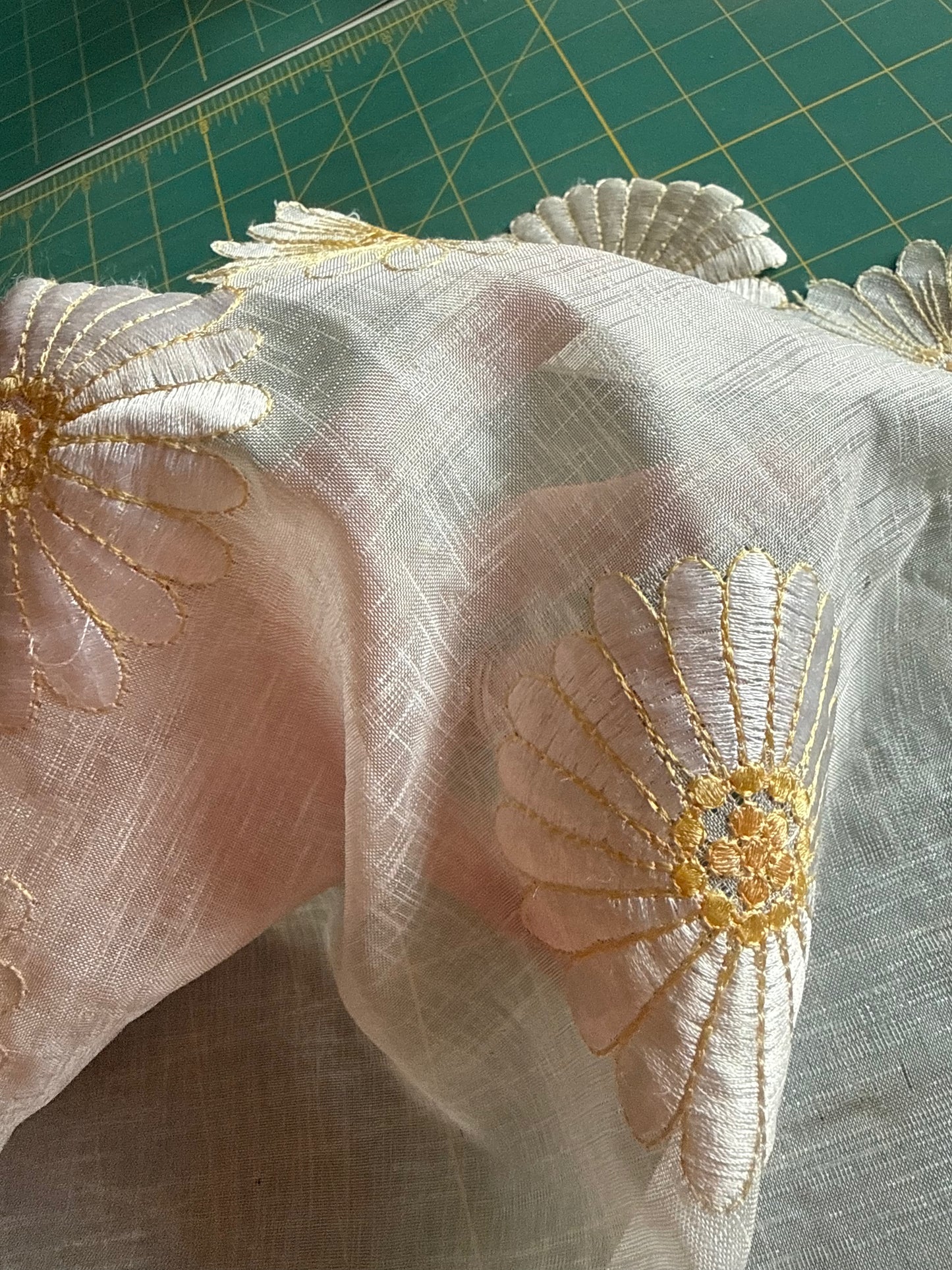 Sheer Floral Mini Tablecloth