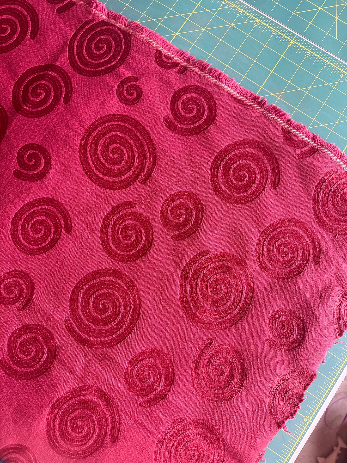 Wine red spiral fabric