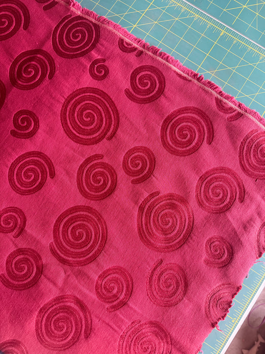 Wine red spiral fabric