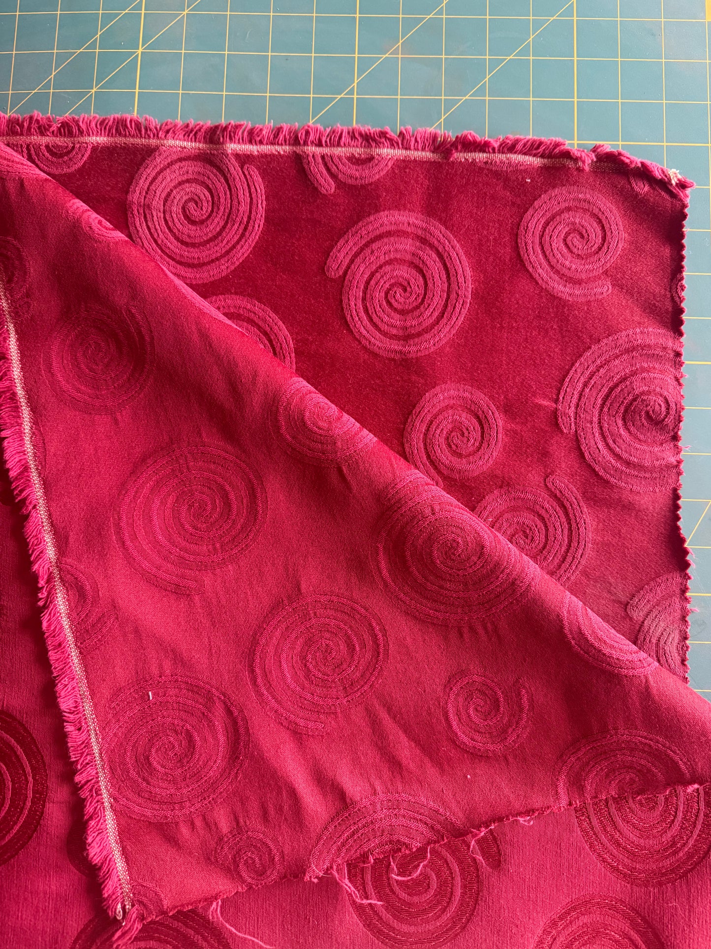 Wine red spiral fabric