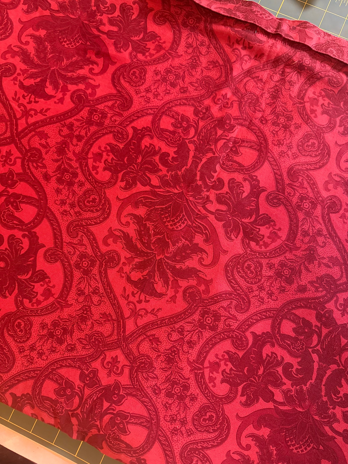 Wine Red Damask Tablecloth