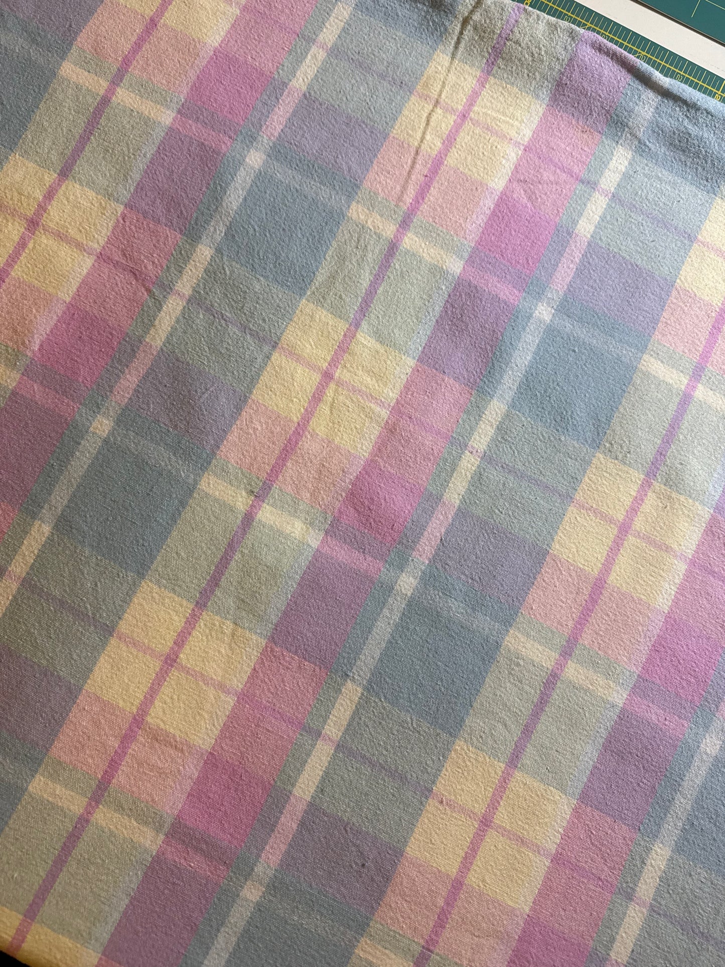 Vintage Pastel Plaid Tablecloth