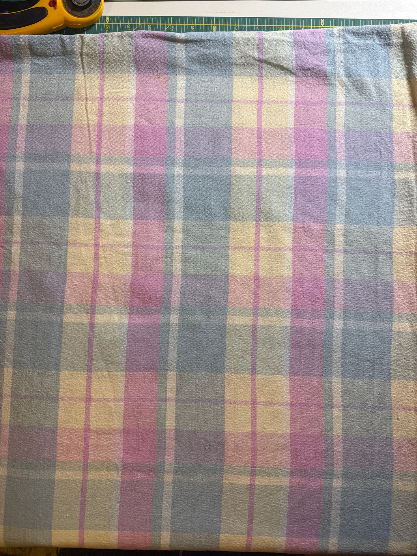 Vintage Pastel Plaid Tablecloth
