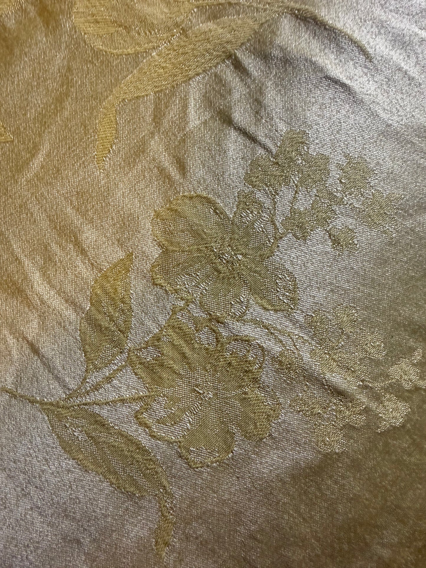 Vintage Butter Yellow Floral Tablecloth