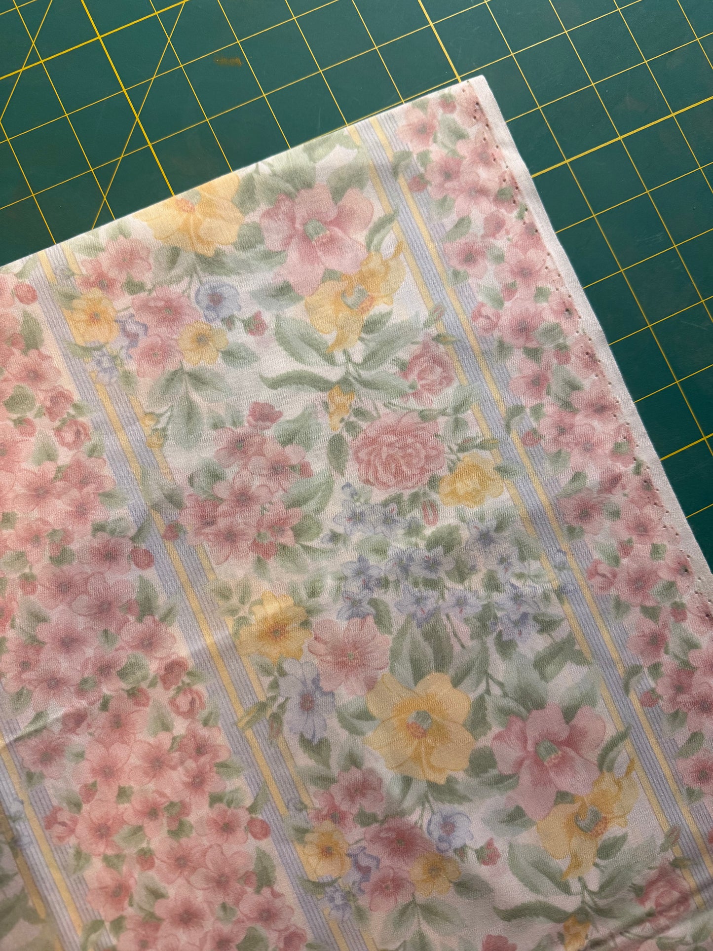 Vintage Floral Stripe Cotton