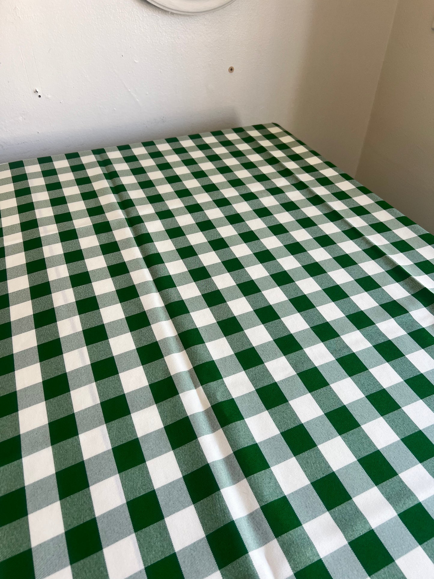 Green Gingham Table Cloth