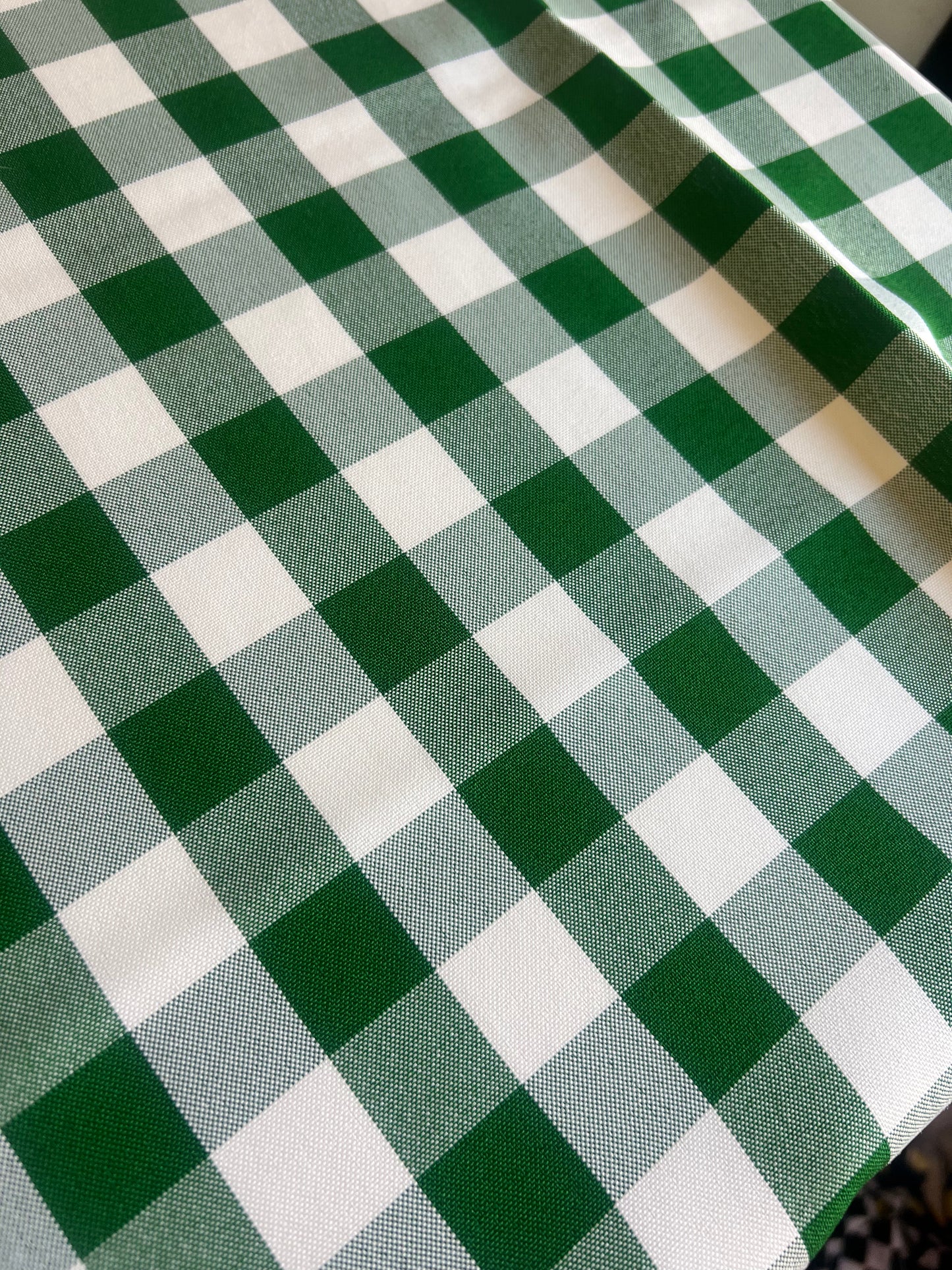 Green Gingham Table Cloth