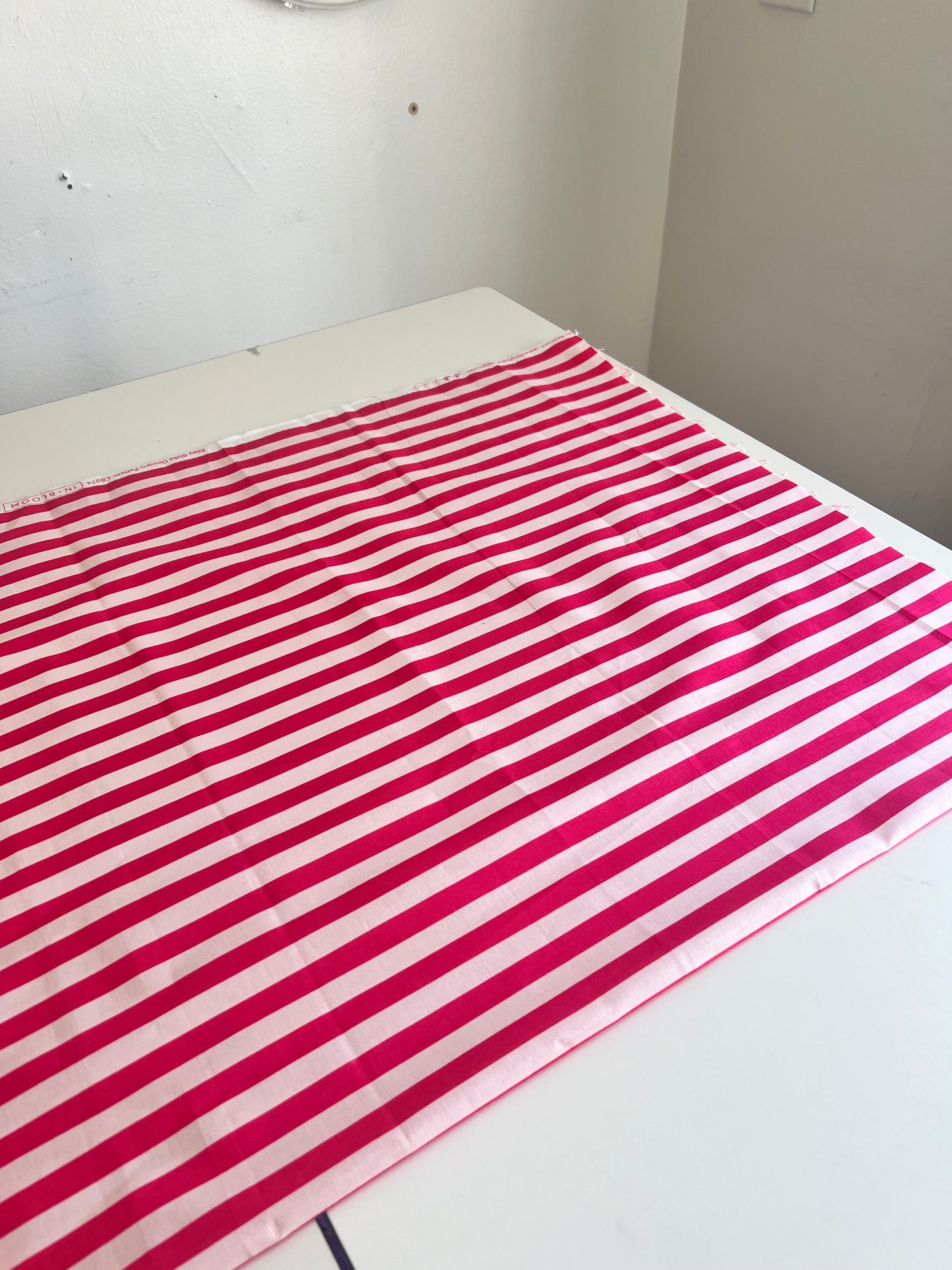 Pink and White Striped Cotton