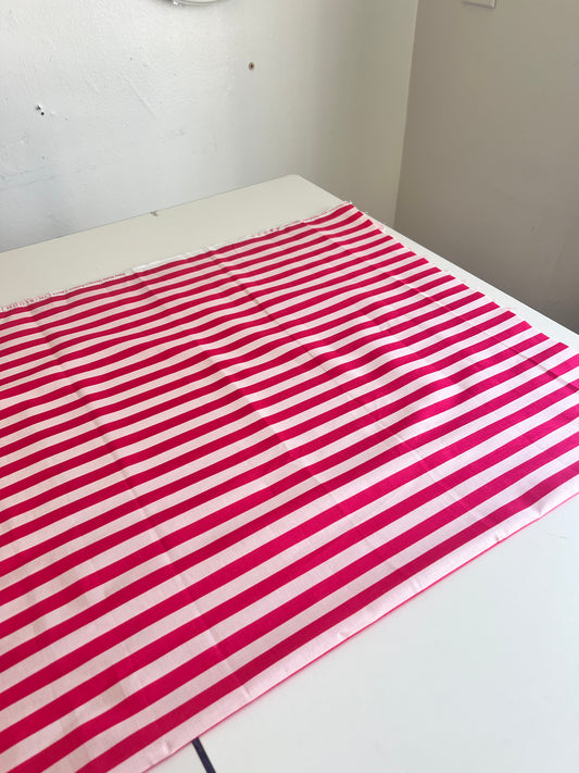 Pink and White Striped Cotton