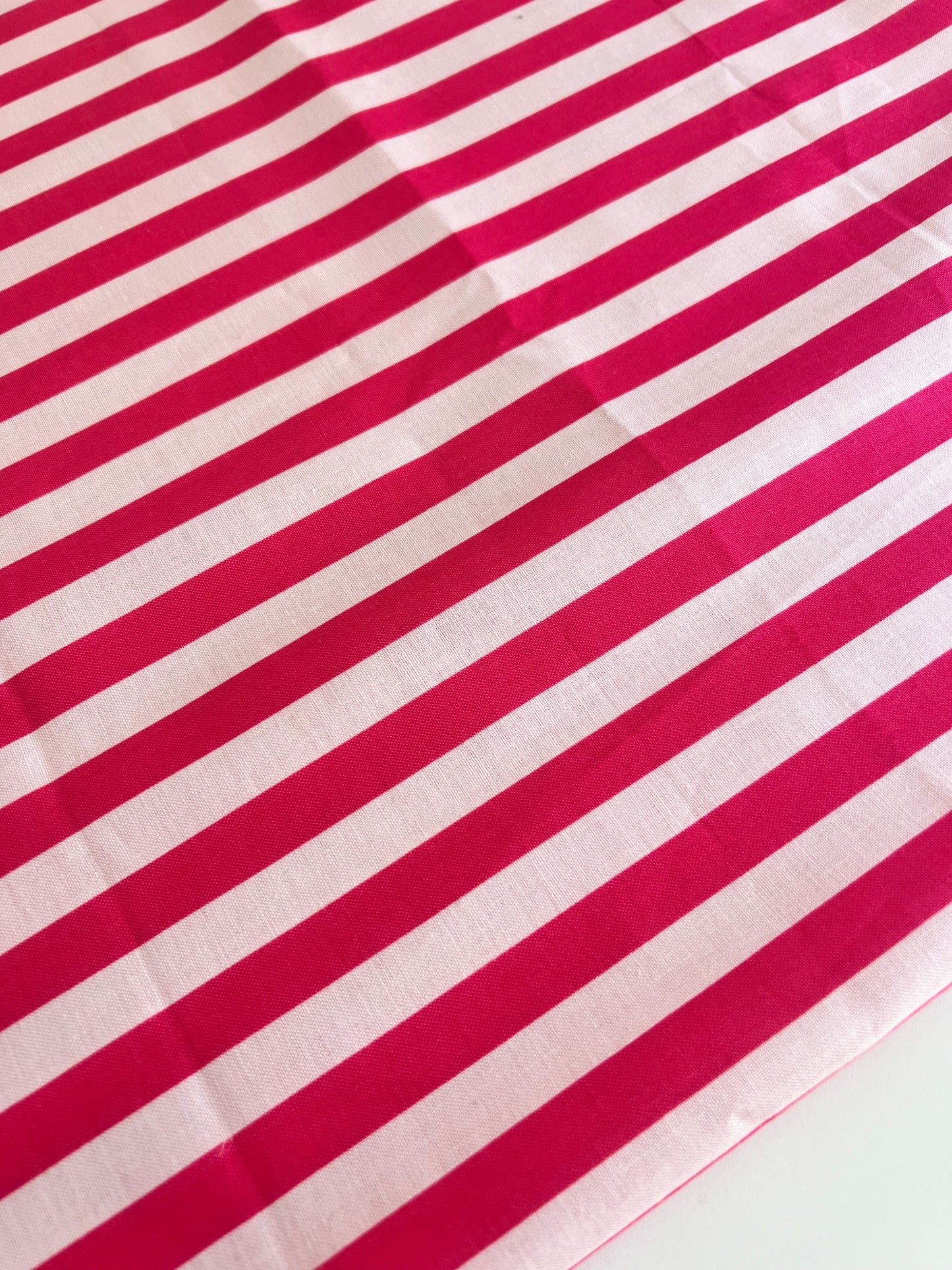 Pink and White Striped Cotton